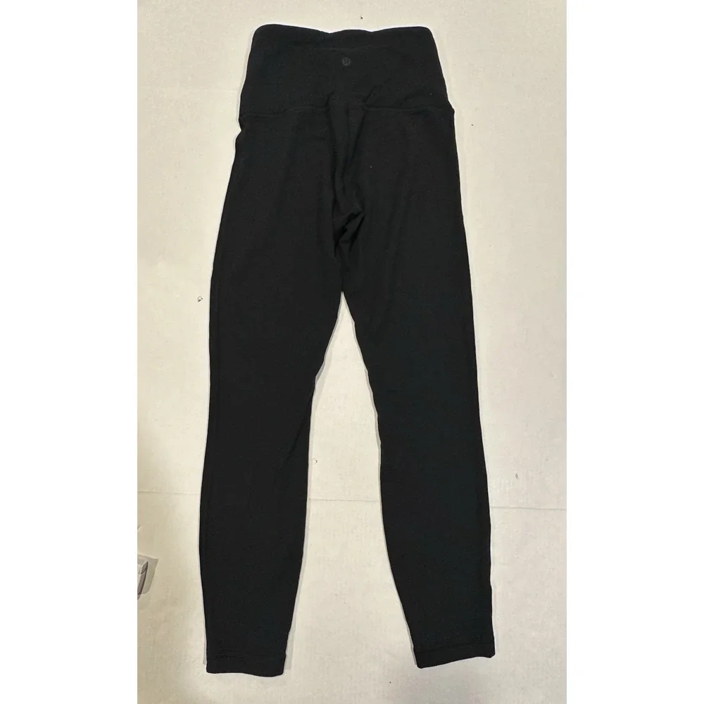 Lululemon High Rise Leggings Sweatpants Athletic Leisure Yoga Black Size 4